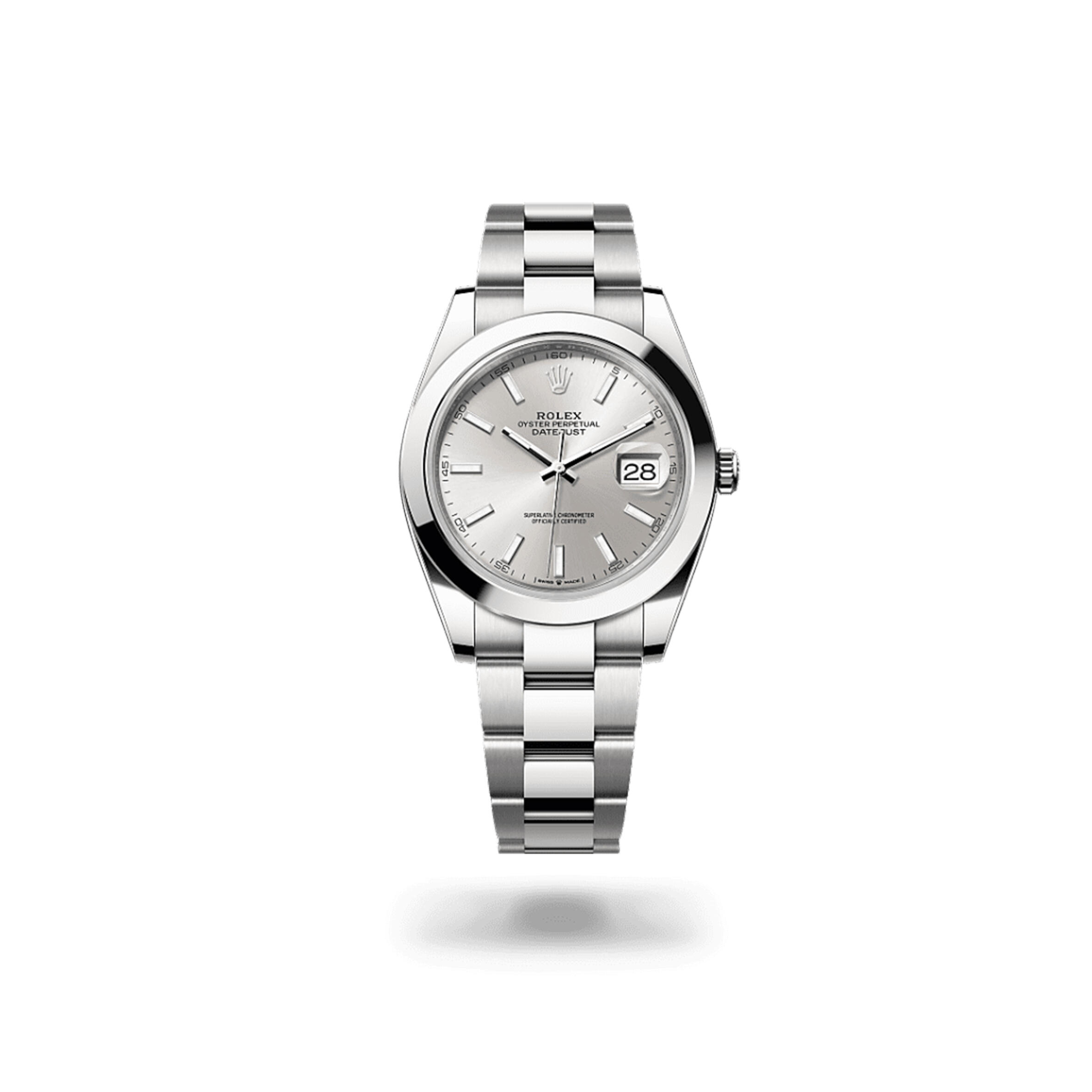 R01ex datejust 41 stainless steel silver dial men''s watch m126300-0003